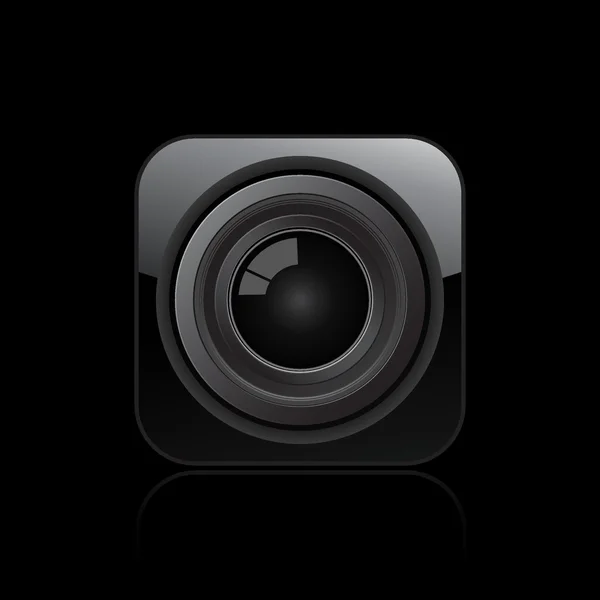 Ilustração vetorial do ícone de lente de câmera única — Vetor de Stock