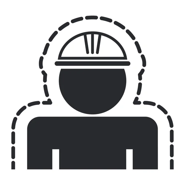 Vector illustration of single worker icon — Stock Vector