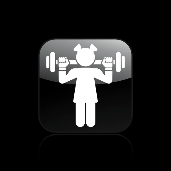 Vector illustration of single girl gym icon — Stock Vector