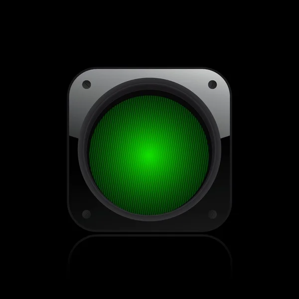 Vector illustration of single green traffic light icon — Stock Vector