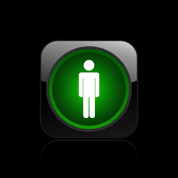 Vector illustration of single green traffic light icon — Stock Vector