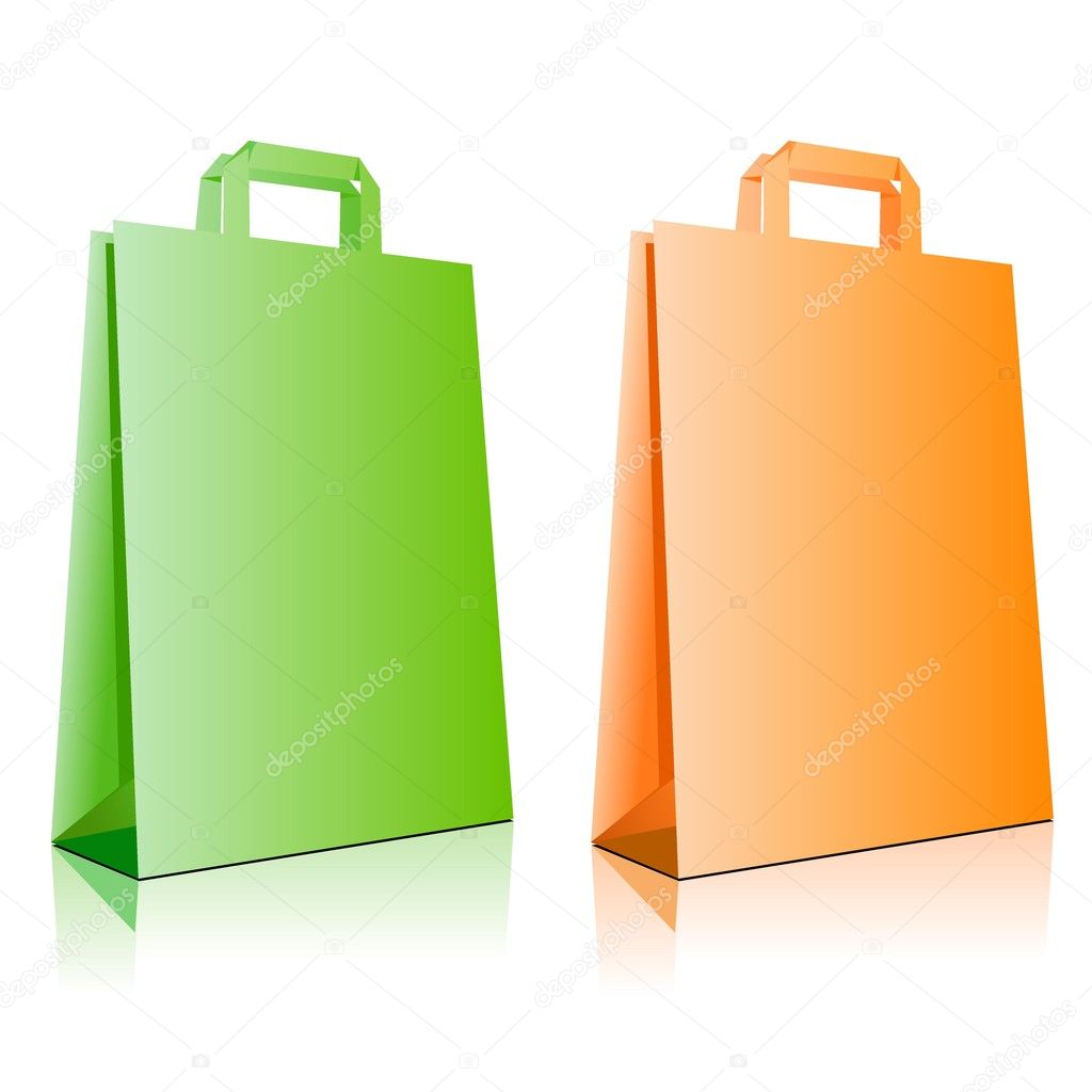 Vector illustration of colored bags