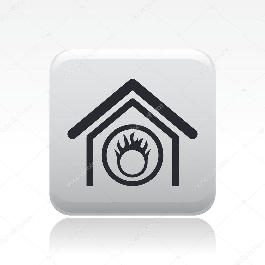 Vector illustration of modern icon depicting a danger signal indoors