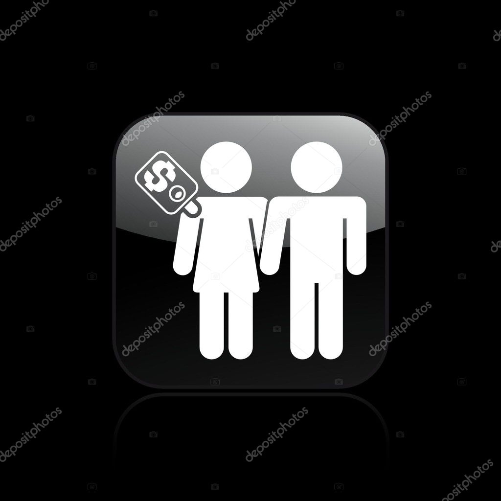 Vector Illustration Of Female Prostitution Concept Isolated Icon