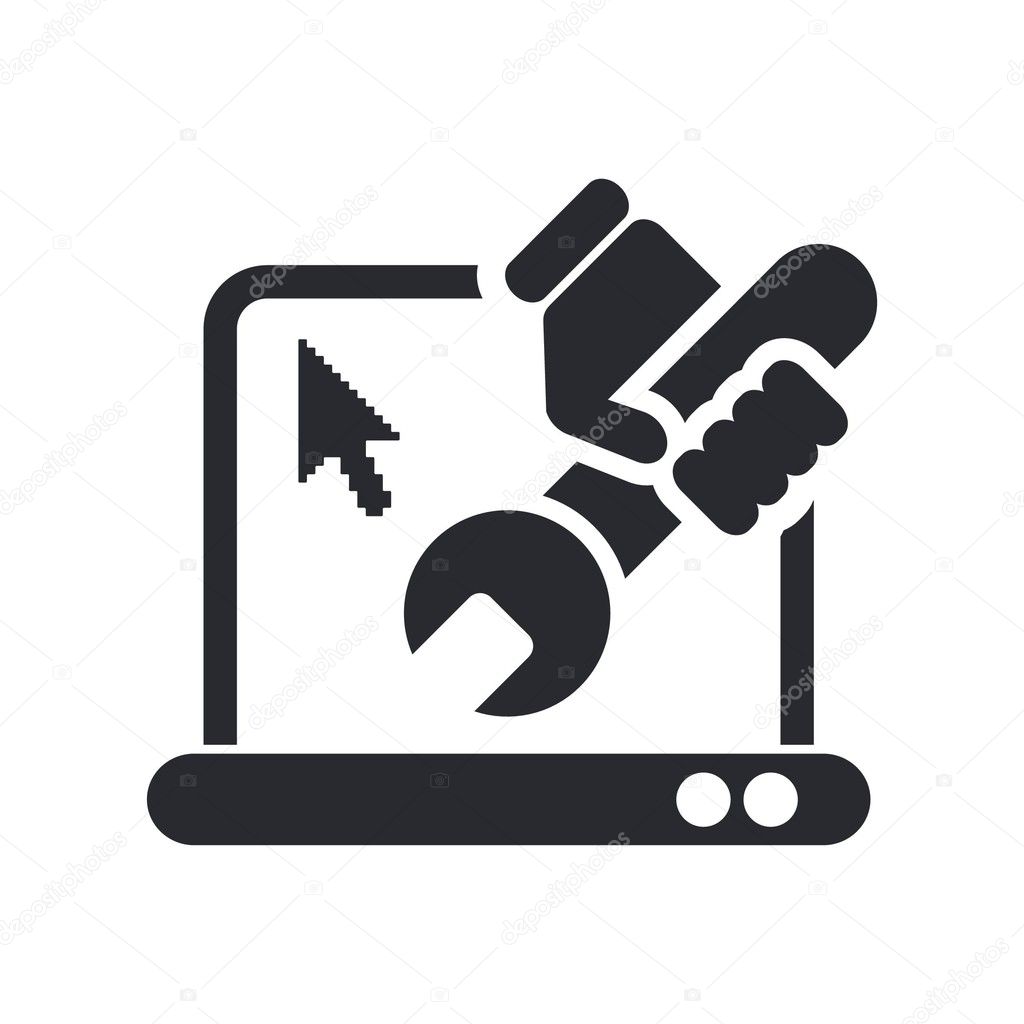 Vector illustration of isolated pc repair icon