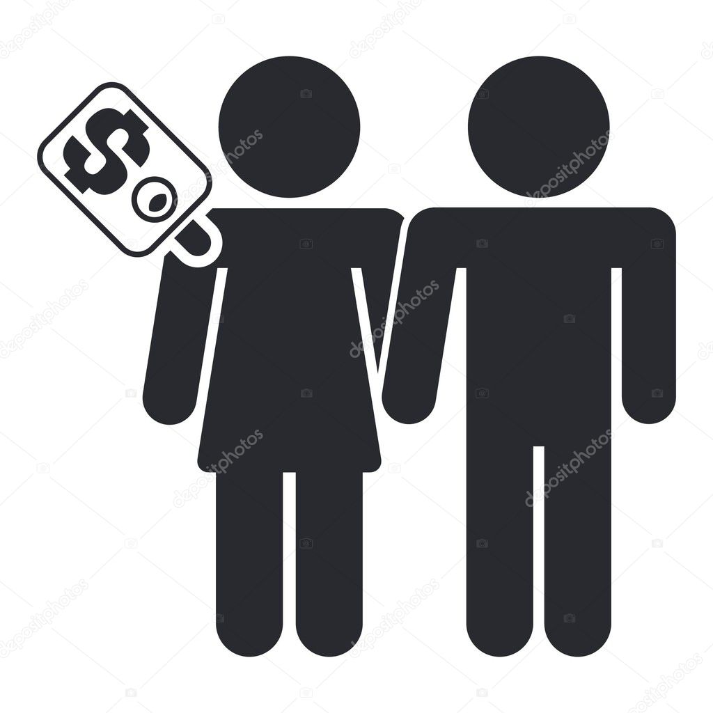 Vector illustration of isolated prostitution icon