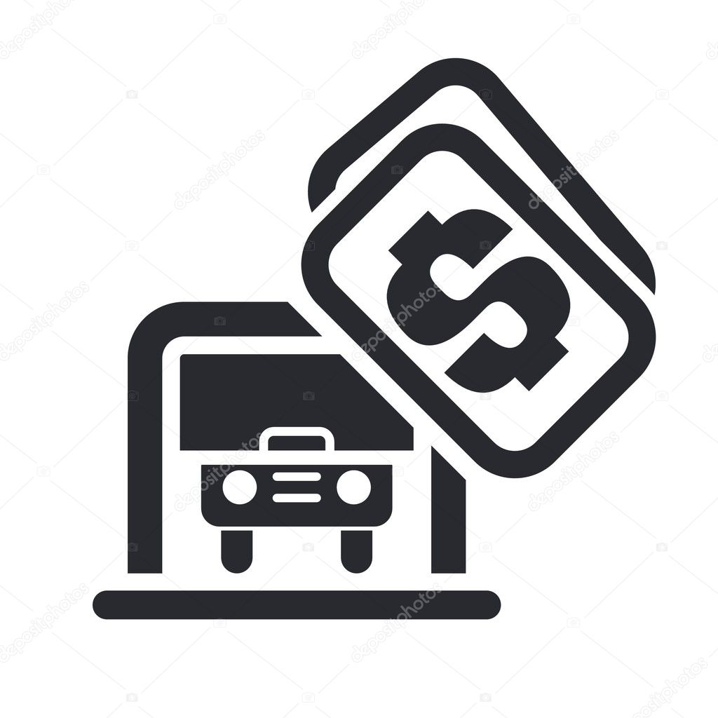 Vector illustration of isolated parking car icon