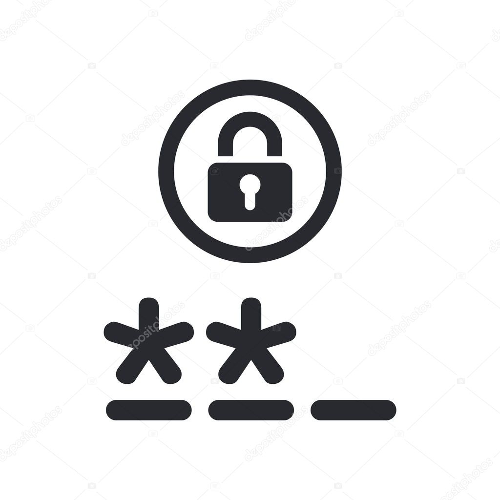Vector illustration of isolated password icon