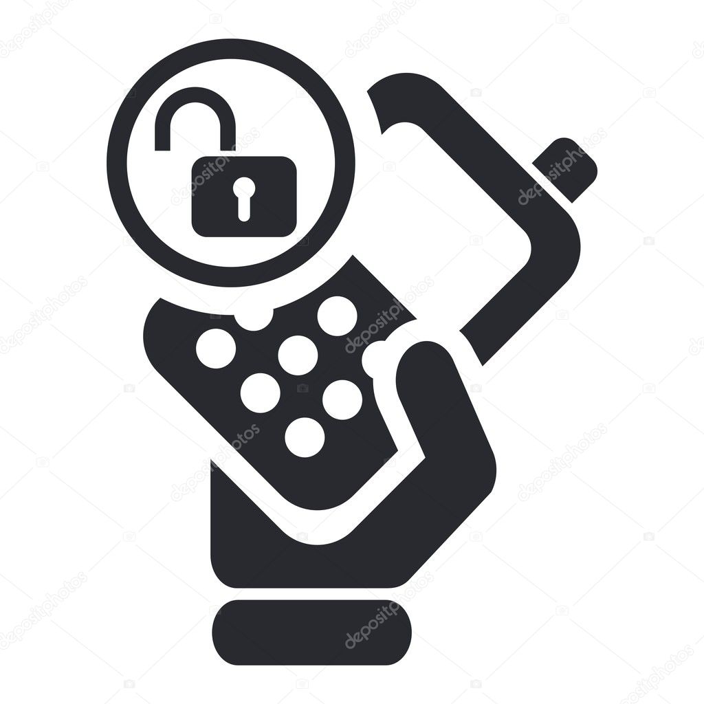 Vector illustration of isolated unlocked phone icon