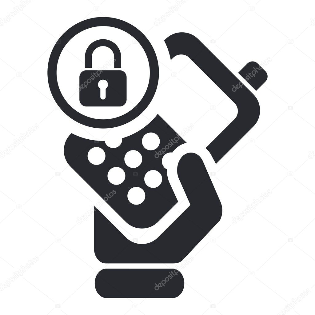 Vector illustration of isolated lock phone icon