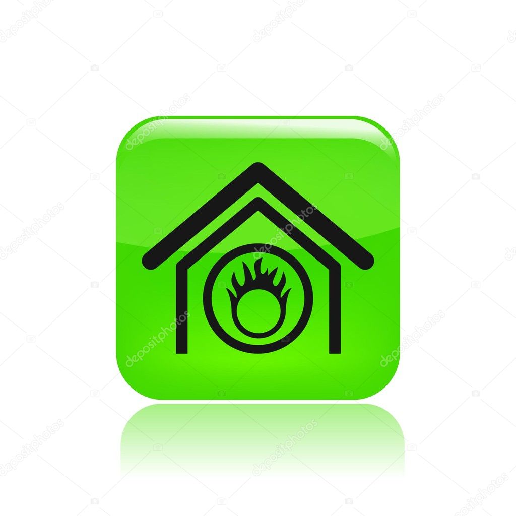 Vector illustration of single danger home icon
