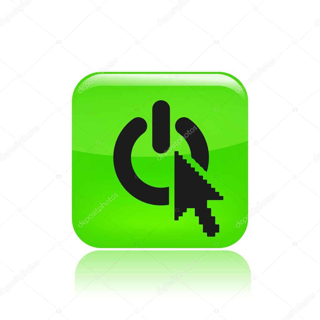 Vector illustration of single computer powe icon