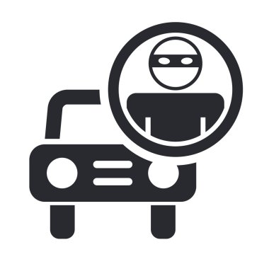 Vector illustration of single thief car icon clipart