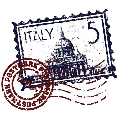 Vector illustration of isolated Italy stamp icon clipart