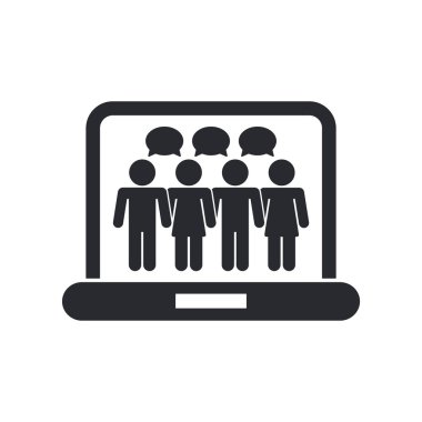 yalıtılmış bir sosyal ağ simge vektör çizim