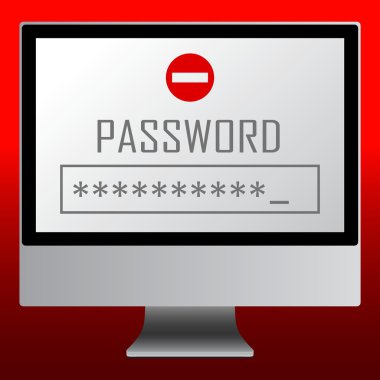 Vector illustration of single password icon clipart