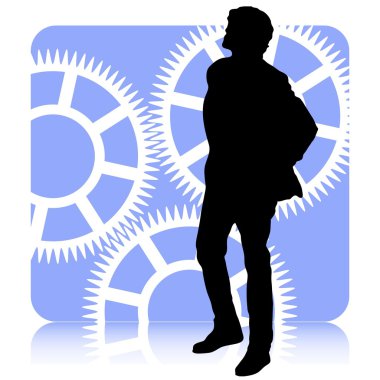 Vector illustration of isolated thinking-man icon clipart