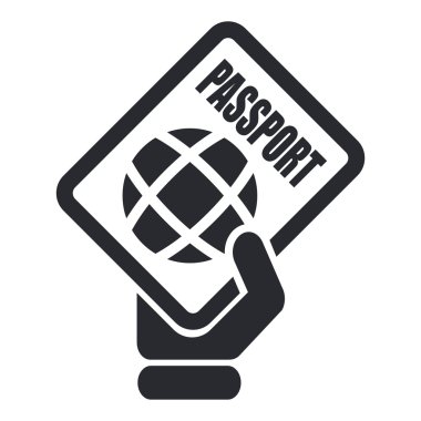 Vector illustration of single passport icon clipart