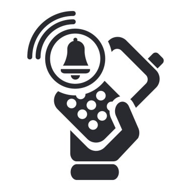 Vector illustration of single phone alarm icon clipart