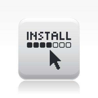 Vector illustration of single install icon clipart