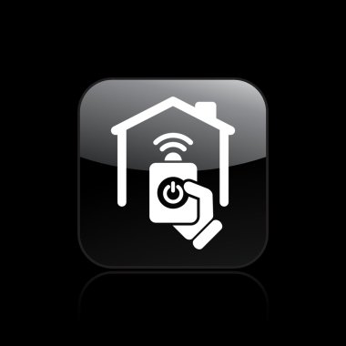 Vector illustration of single home remote icon clipart