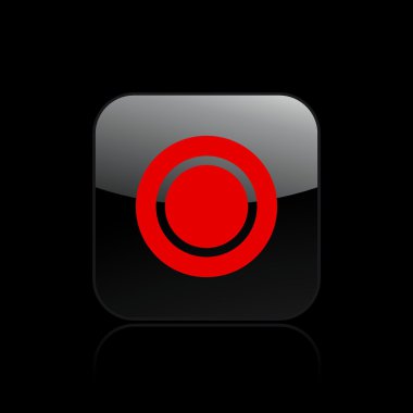 Vector illustration of single recording button icon clipart