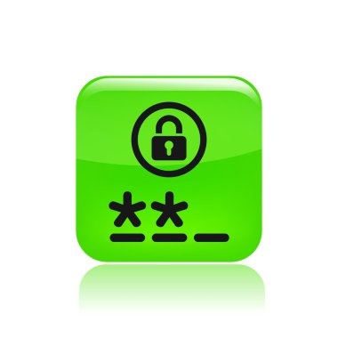 Vector illustration of single password icon clipart