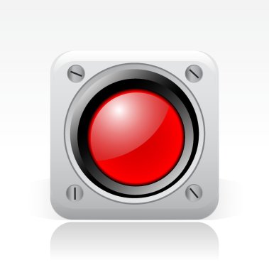 Vector illustration of single red signal icon clipart