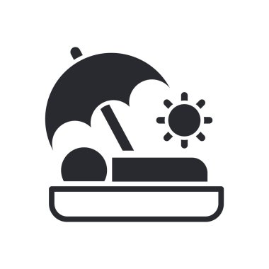 Tek yaz tatili simge vektör çizim