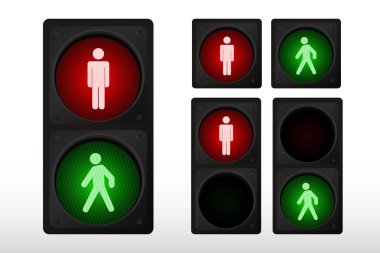 Vector illustration of single traffic light icon clipart