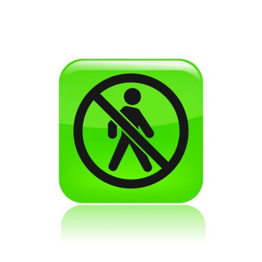 Vector illustration of single forbidden access icon clipart