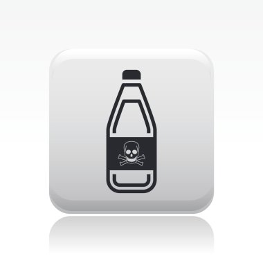 Tek tehlike şişe simge vektör çizim