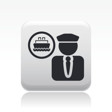 Vector illustration of single boat capitan icon clipart