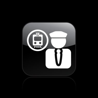 Vector illustration of isolated train driver icon clipart