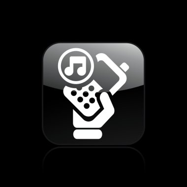 Vector illustration of single phone music icon clipart