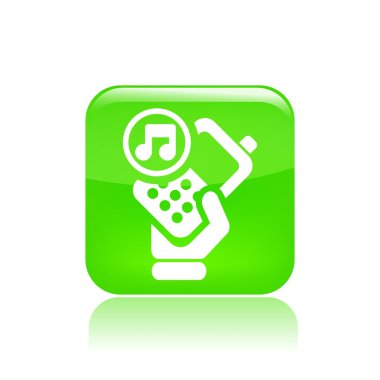 Vector illustration of single phone audio icon clipart