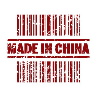 Vector illustration of single made in China icon clipart
