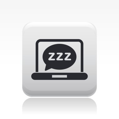 Vector illustration of single sleep computer icon clipart