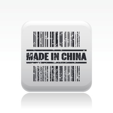 Vector illustration of single made in China icon clipart
