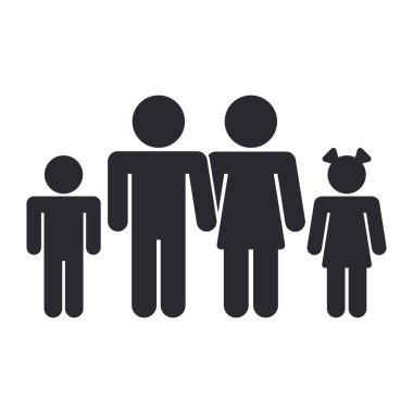 Vector illustration of single family icon clipart