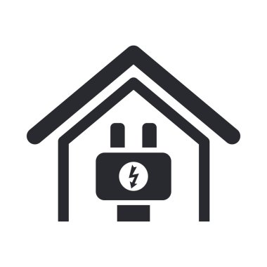 Vector illustration of isolated energy home icon clipart