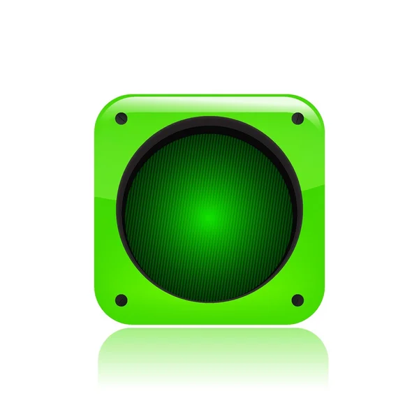 Векторная иллюстрация одной иконки зеленого светофора — стоковый вектор
