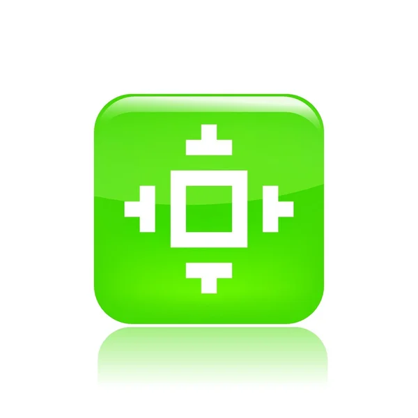 Ilustración vectorial del icono del ordenador de píxeles — Vector de stock