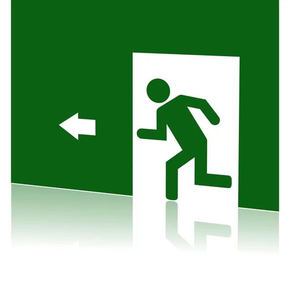 Illustrazione vettoriale dell'icona dell'uscita di sicurezza singola — Vettoriale Stock
