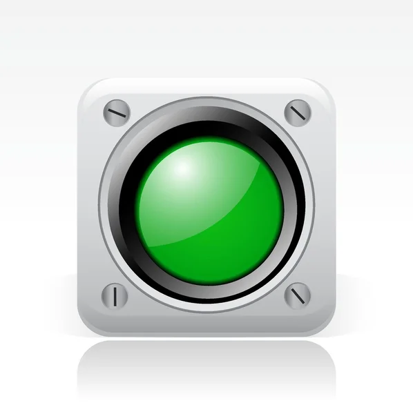 分離された緑の信号アイコンのベクトル イラスト — ストックベクタ