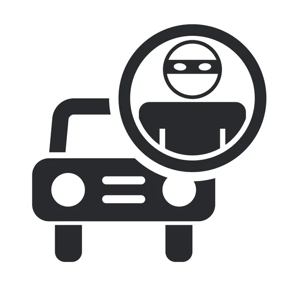 Ilustração vetorial do ícone de carro ladrão único — Vetor de Stock