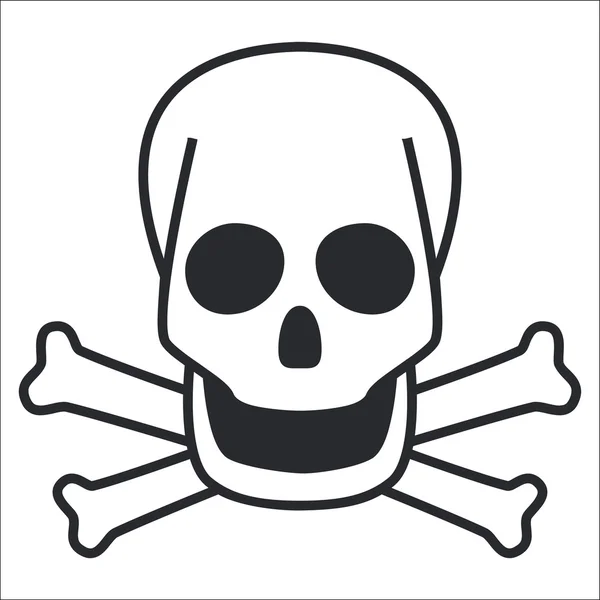 Ilustración vectorial del icono del cráneo aislado — Vector de stock