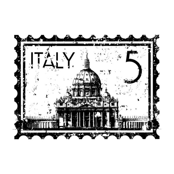 Vector illustration of isolated Italy stamp icon