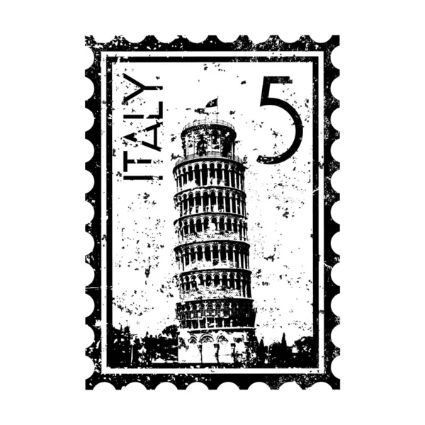 Illustrazione vettoriale dell'icona del timbro Italia isolata — Vettoriale Stock