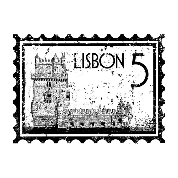 Vector illustration of isolated Lisbon icon — Stock Vector